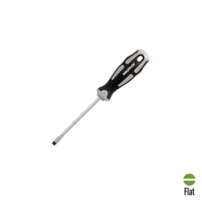 Destornillador Plano Estampado Acero S2 Mango Tpr Bimaterial. Medida 1,0 X Ø 5,5 X 100 Mm.  Din5265_0