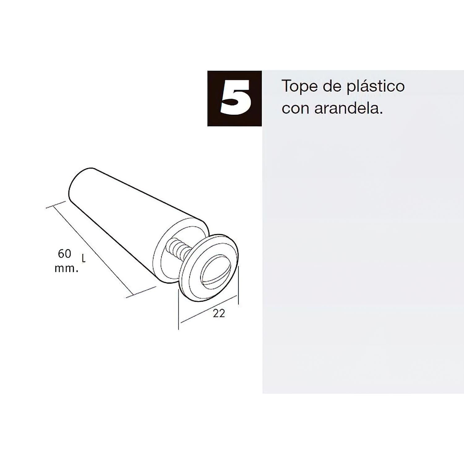 Tope Persiana Con Tornillo 60 Mm. Marron