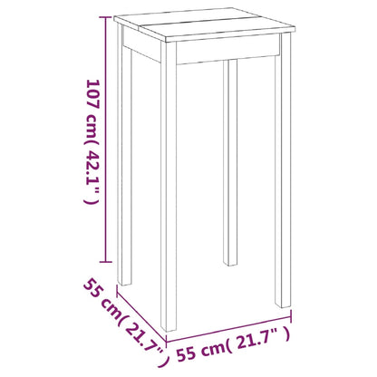 Mesa Alta De Bar Mdf Negra 55x55x107 Cm_3