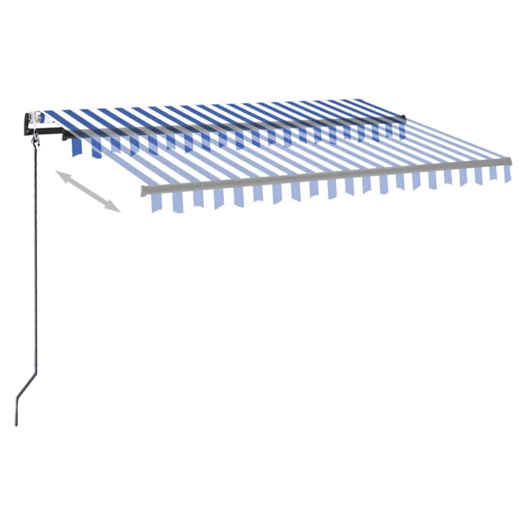 Toldo Automático Led Sensor De Viento Azul Y Blanco 350x250 Cm_2
