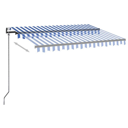 Toldo Automático Led Sensor De Viento Azul Y Blanco 350x250 Cm_2