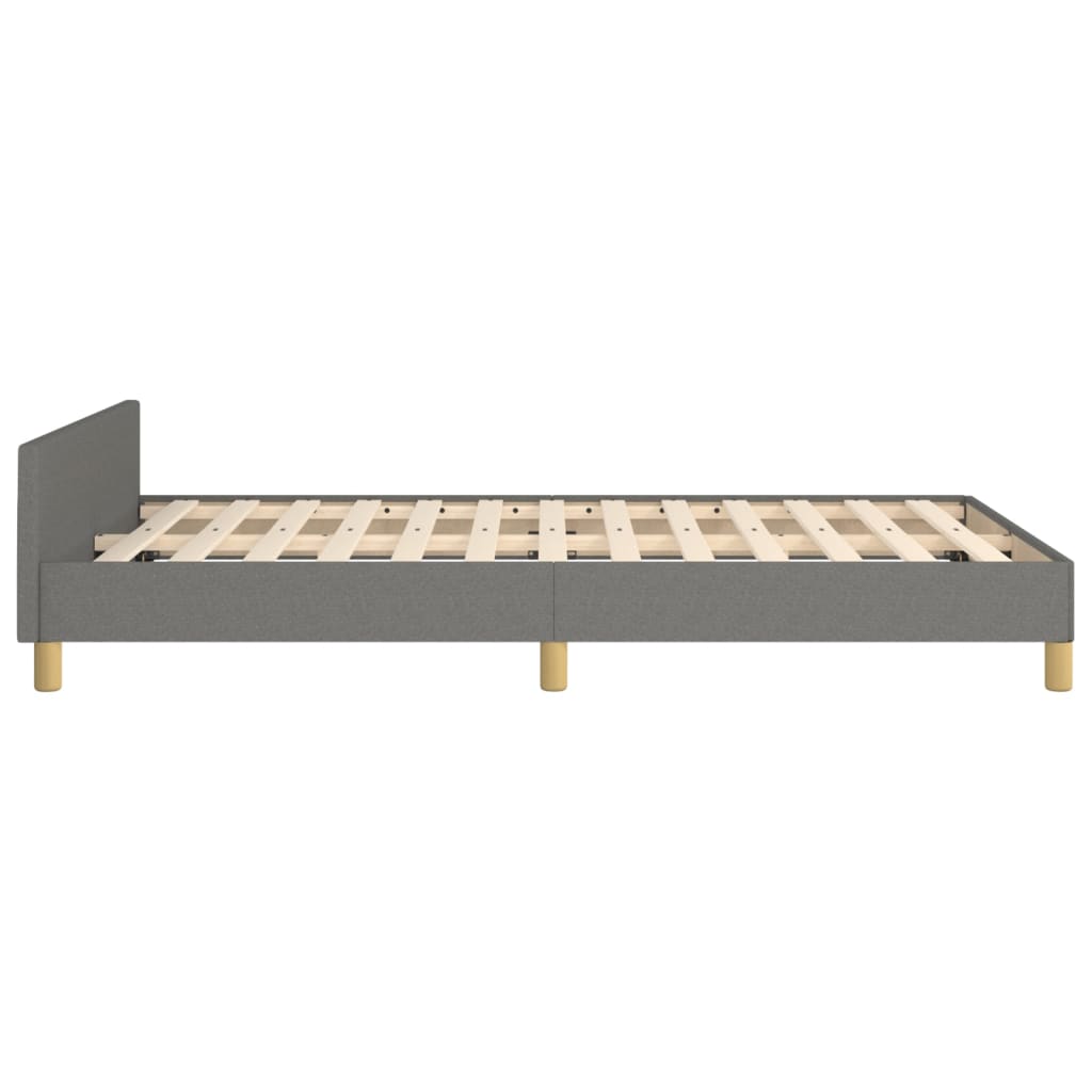 Estructura De Cama Con Cabecero De Tela Gris Oscuro 120x200 Cm / Vetonek_3