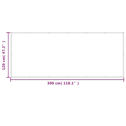 Vidaxl Pantalla De Balcón 100% Poliéster Oxford Color Arena 120x300 Cm_2