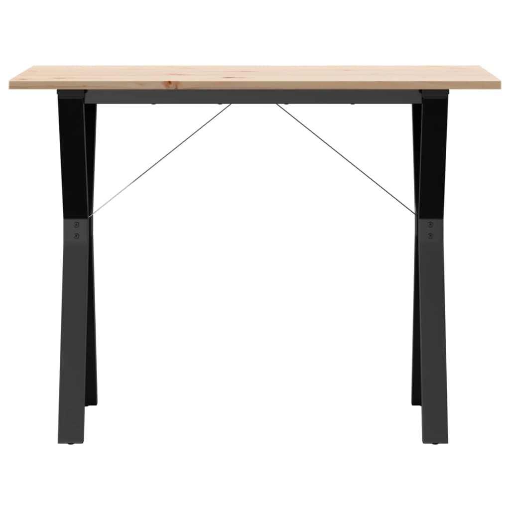 Mesa De Comedor Marco Y Madera Maciza Pino Y Acero 100x50x75cm_2