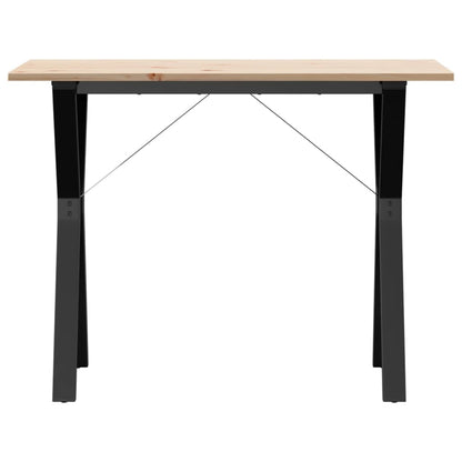 Mesa De Comedor Marco Y Madera Maciza Pino Y Acero 100x50x75cm_2