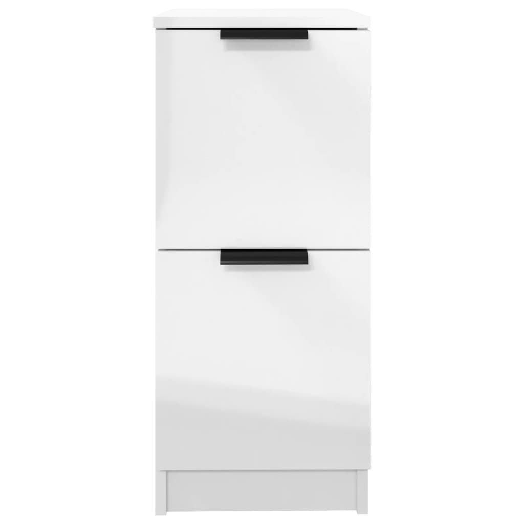 Aparadores 2 Uds Madera Contrachapada Blanco Brillo 30x30x70 Cm / Vetonek_5
