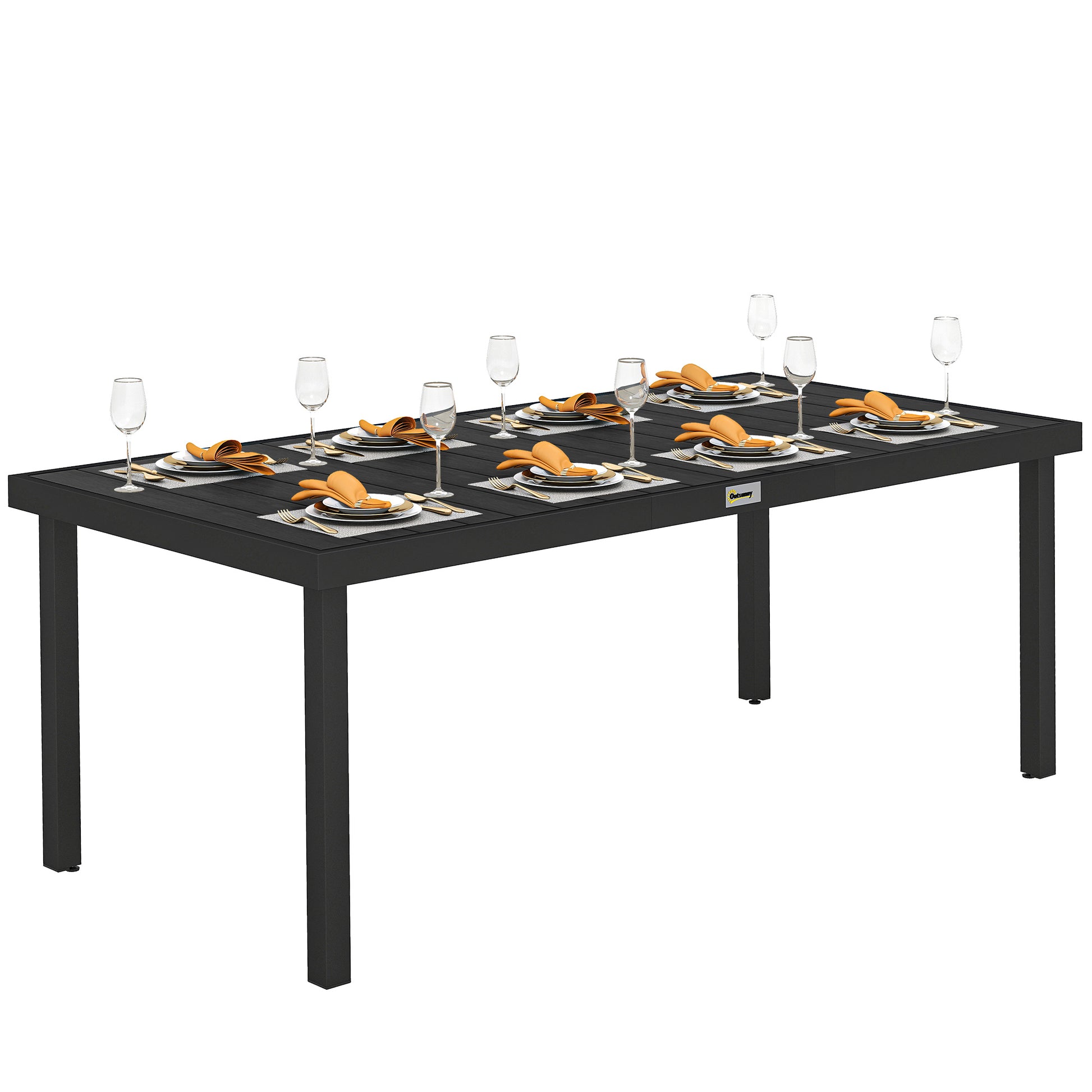 Outsunny Mesa De Jardín Mesa De Comedor De Aluminio Para 8 Personas 190x90x74 Cm_0