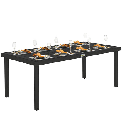 Outsunny Mesa De Jardín Mesa De Comedor De Aluminio Para 8 Personas 190x90x74 Cm_0