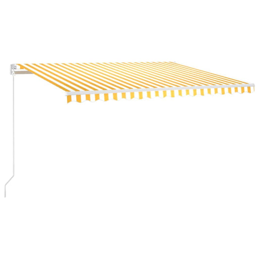 Toldo Retráctil Manual Con Led Amarillo Y Blanco 400x300 Cm_0