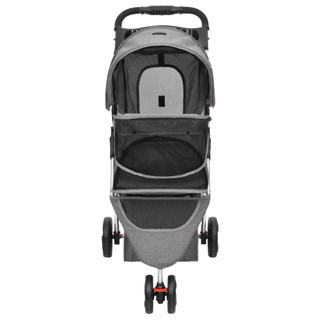 Vidaxl Cochecito Para Perros Plegable Tela Oxford Gris 80x46x98 Cm_3