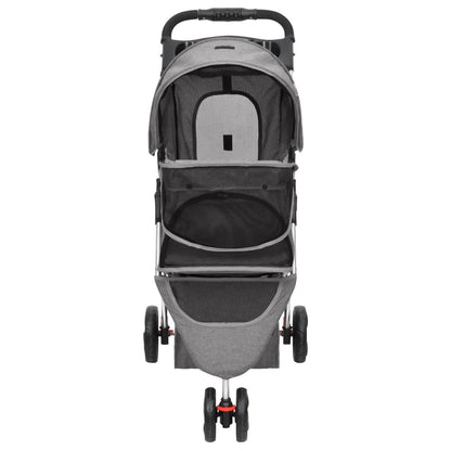 Vidaxl Cochecito Para Perros Plegable Tela Oxford Gris 80x46x98 Cm_3