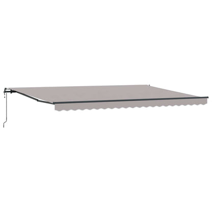 Toldo Retráctil Gris Claro 500 X 350 Cm Tela Y Aluminio_0