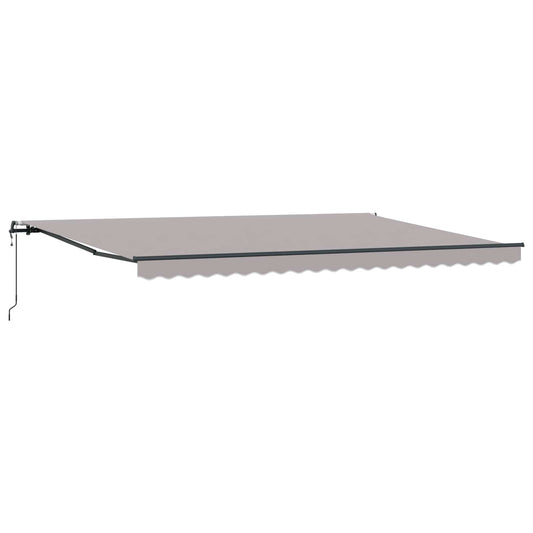 Toldo Retráctil Gris Claro 500 X 350 Cm Tela Y Aluminio_0