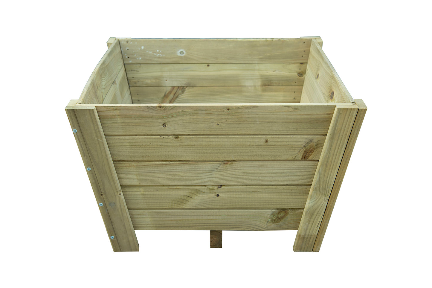 Macetero Abril Cuadrado De Madera Autoclave Clase 4 De 100 X 100 X 63 Cm 10° 360l, Incluye Bolsa Geotextil_2