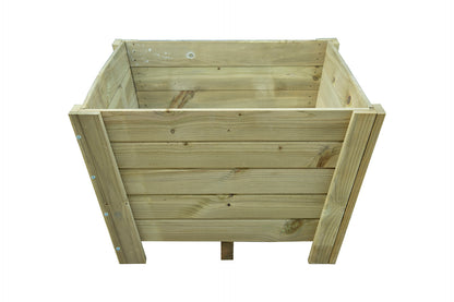 Macetero Abril Cuadrado De Madera Autoclave Clase 4 De 100 X 100 X 63 Cm 10° 360l, Incluye Bolsa Geotextil_2