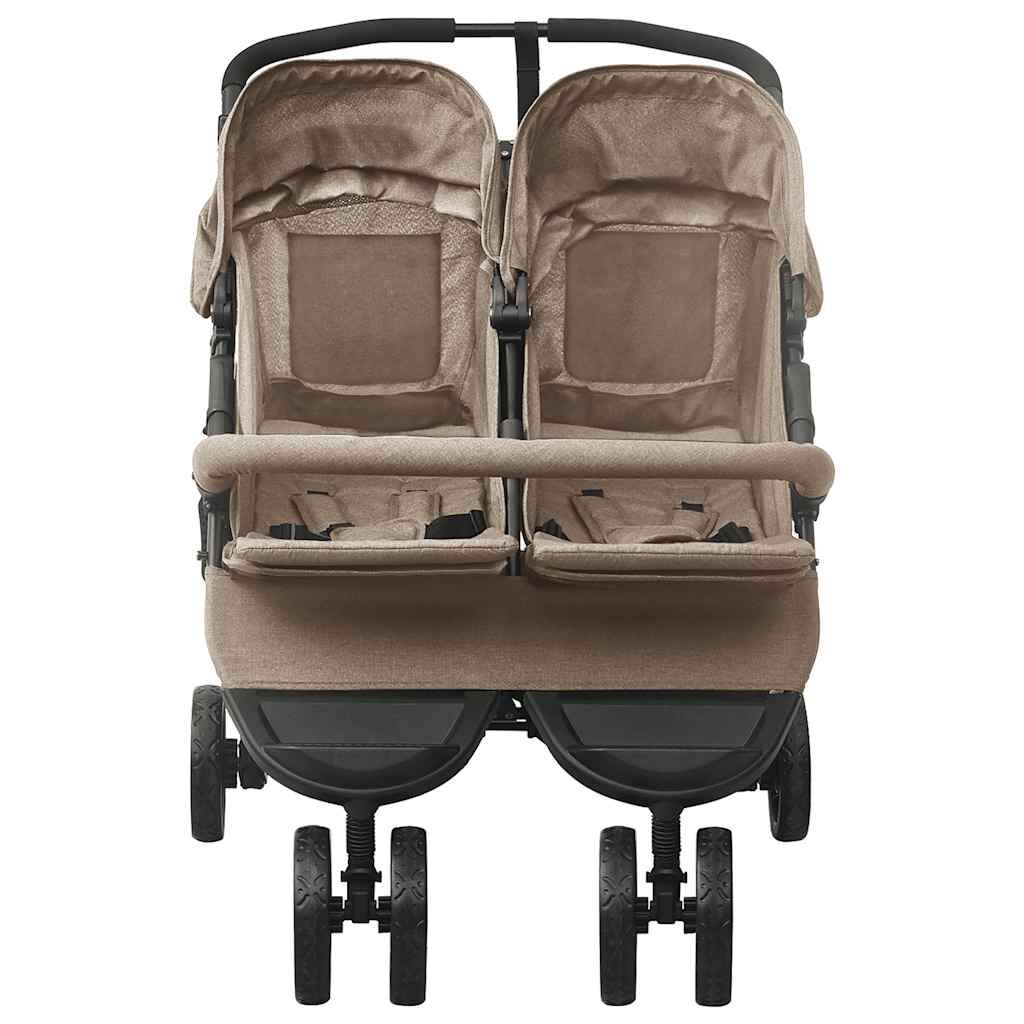 Vidaxl Carrito Para Gemelos De Acero Gris Taupe_1