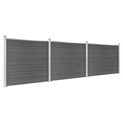 Juego De Paneles De Valla Wpc Negro 526x146 Cm / Vetonek_3