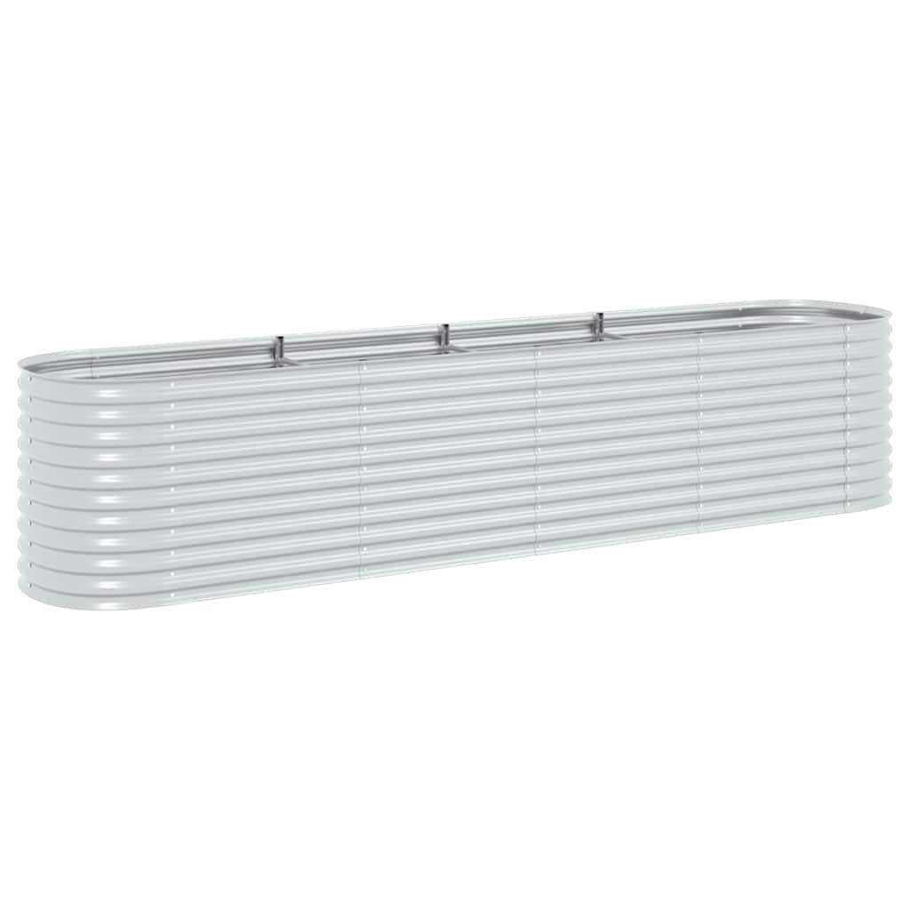 Arriate De Acero Galvanizado Plateado 400x80x81 Cm_0