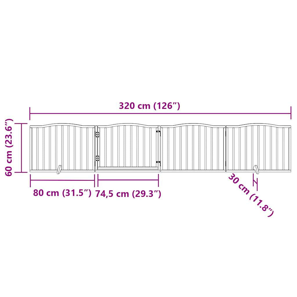 Vidaxl Puerta Para Perros Plegable 4 Paneles Madera De Álamo 320 Cm_2