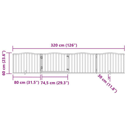 Vidaxl Puerta Para Perros Plegable 4 Paneles Madera De Álamo 320 Cm_2