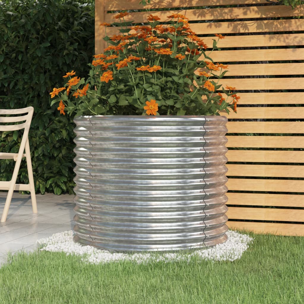 Jardinera De Acero Galvanizado Plateado 80x80x68 Cm_1