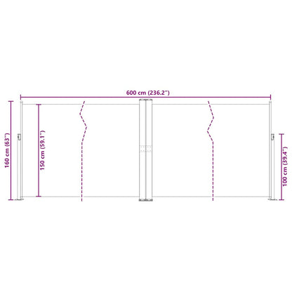 Vidaxl Toldo Lateral Retráctil Azul 160x600 Cm_2