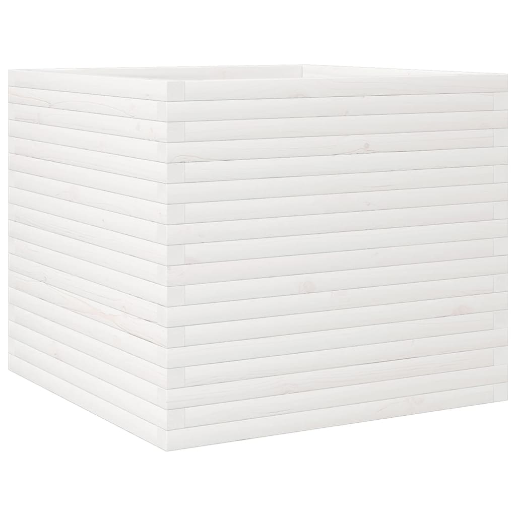 Jardinera Madera Maciza De Pino Blanco 80x80x68,5 Cm_0