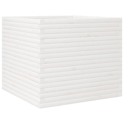 Jardinera Madera Maciza De Pino Blanco 80x80x68,5 Cm_0