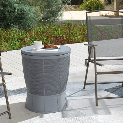 Outsunny Mesa Nevera Para Exterior 41 L 3 En 1 Cool Bar Mesa Auxiliar Gris_4