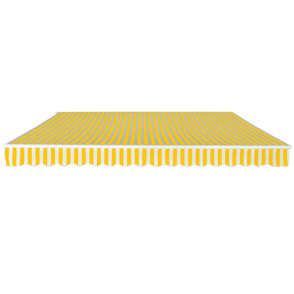 Toldo Plegable De Operación Manual 400 Cm Amarillo Y Blanco_0