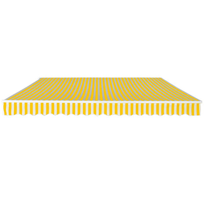 Toldo Plegable De Operación Manual 400 Cm Amarillo Y Blanco_0