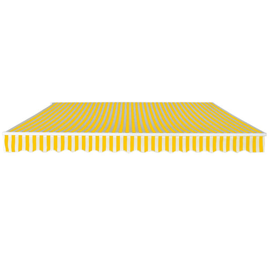 Toldo Plegable De Operación Manual 400 Cm Amarillo Y Blanco_0