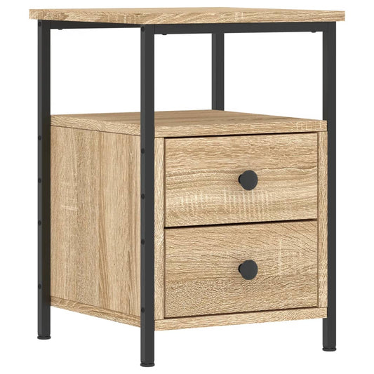 Mesita De Noche Madera De Ingeniería Roble Sonoma 34x35,5x50 Cm_0