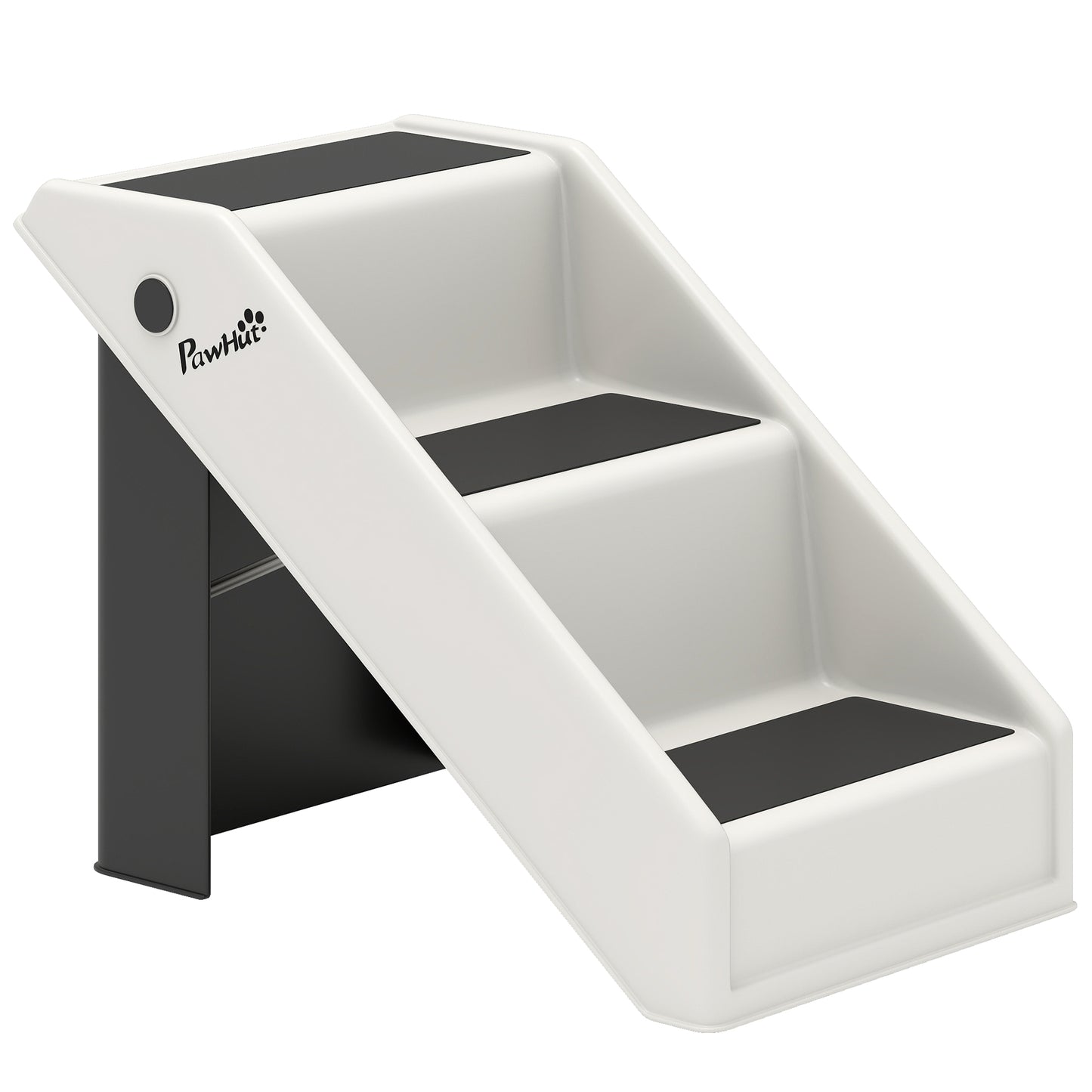 Pawhut Escalera Para Mascotas Plegable De 3 Peldaños 53x30,5x36,5 Cm Crema_0