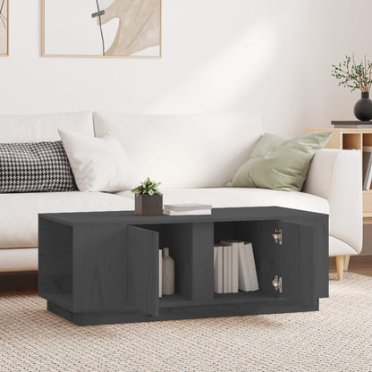 Mesa De Centro De Madera Maciza De Pino Gris 110x50x40 Cm_1