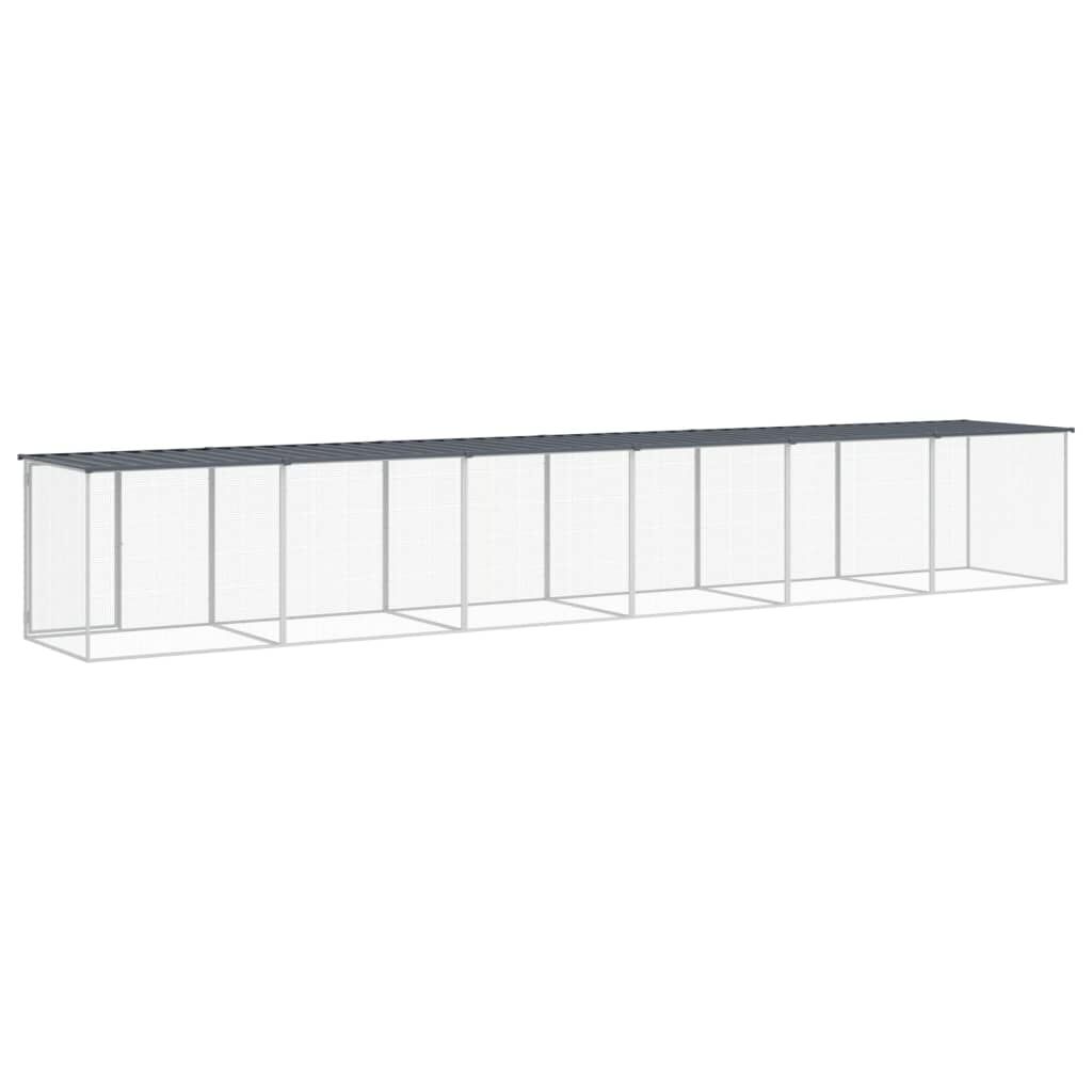Vidaxl Gallinero Con Techo Acero Galvanizado Antracita 603x98x90 Cm_4