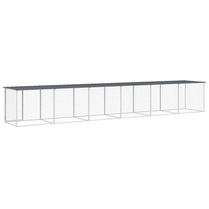 Vidaxl Gallinero Con Techo Acero Galvanizado Antracita 603x98x90 Cm_4