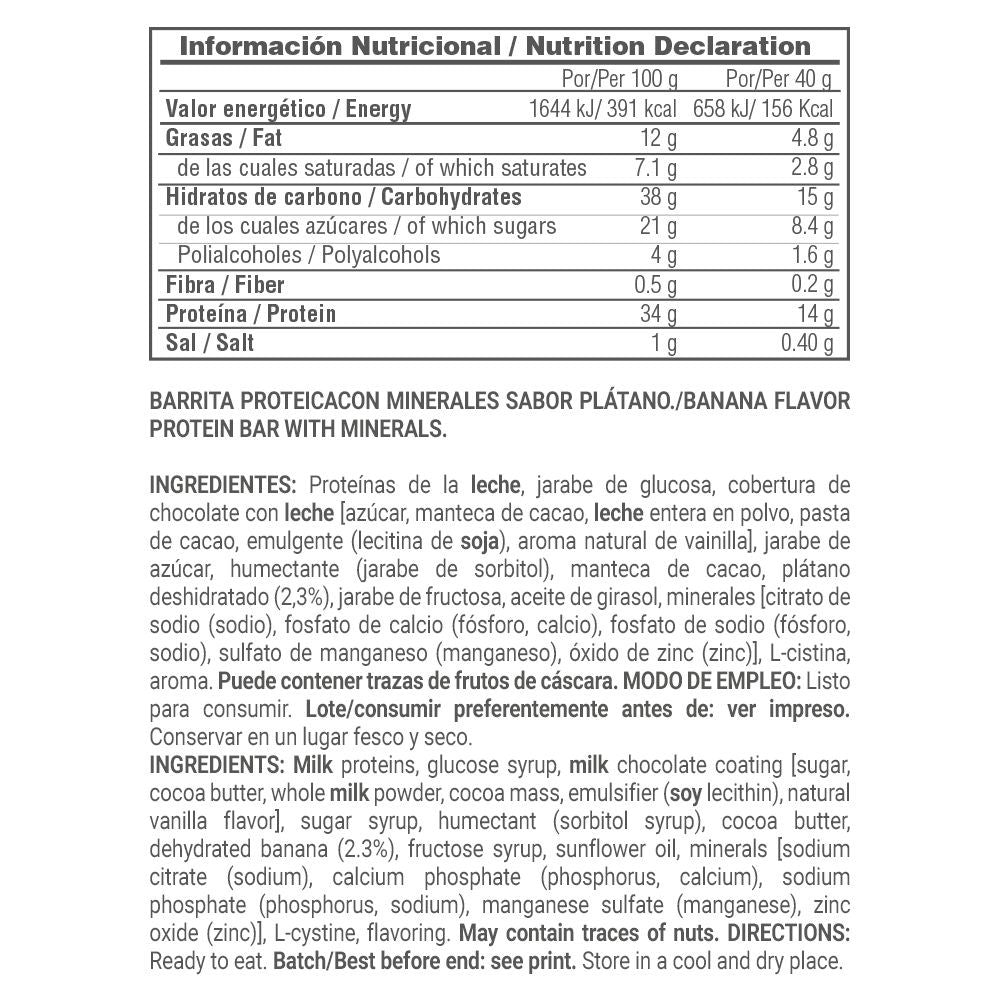 Protein Bar (barrita De Proteína) - 40g - Platano - Snack Proteíco - Masmusculo_4