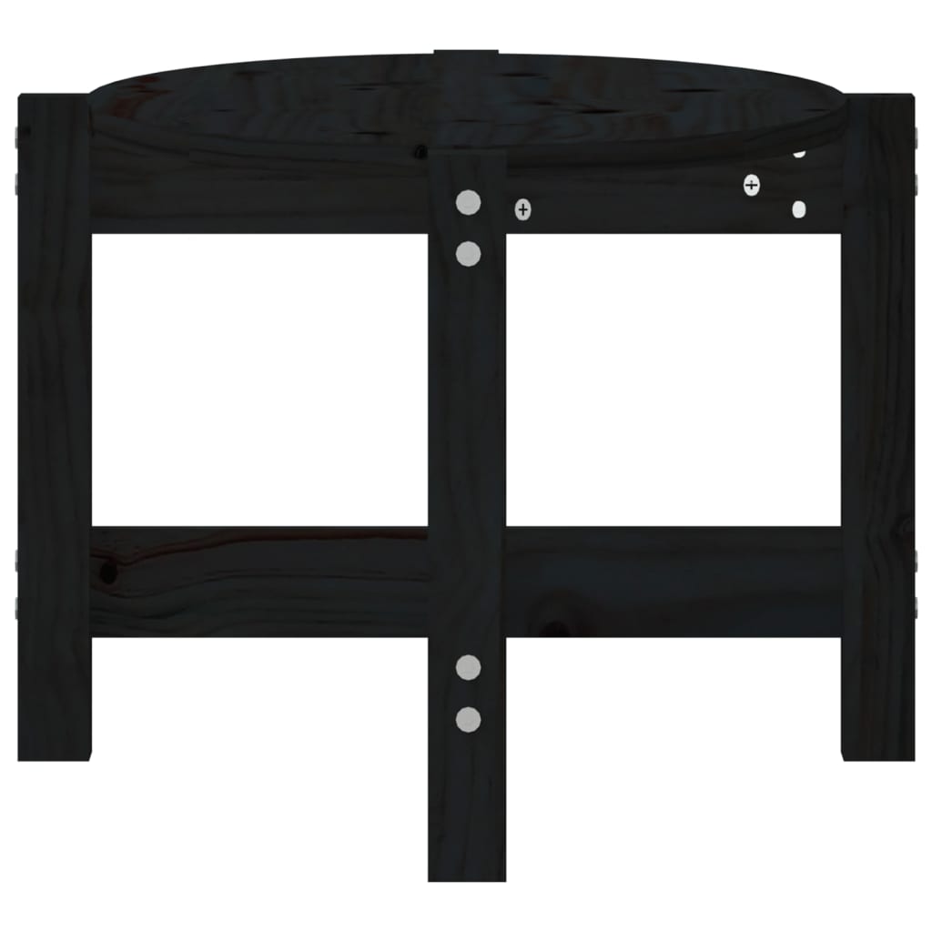 Mesa De Centro De Madera Maciza De Pino Negro 87x48x35 Cm_4