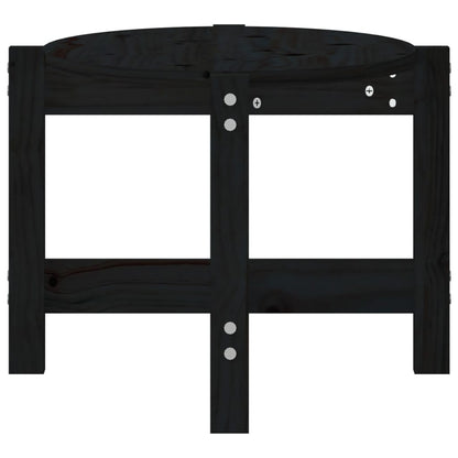 Mesa De Centro De Madera Maciza De Pino Negro 87x48x35 Cm_4