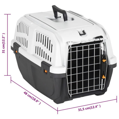 Vidaxl Transportín De Mascota Puerta Metal Polipropileno 48x31,5x31 Cm_2