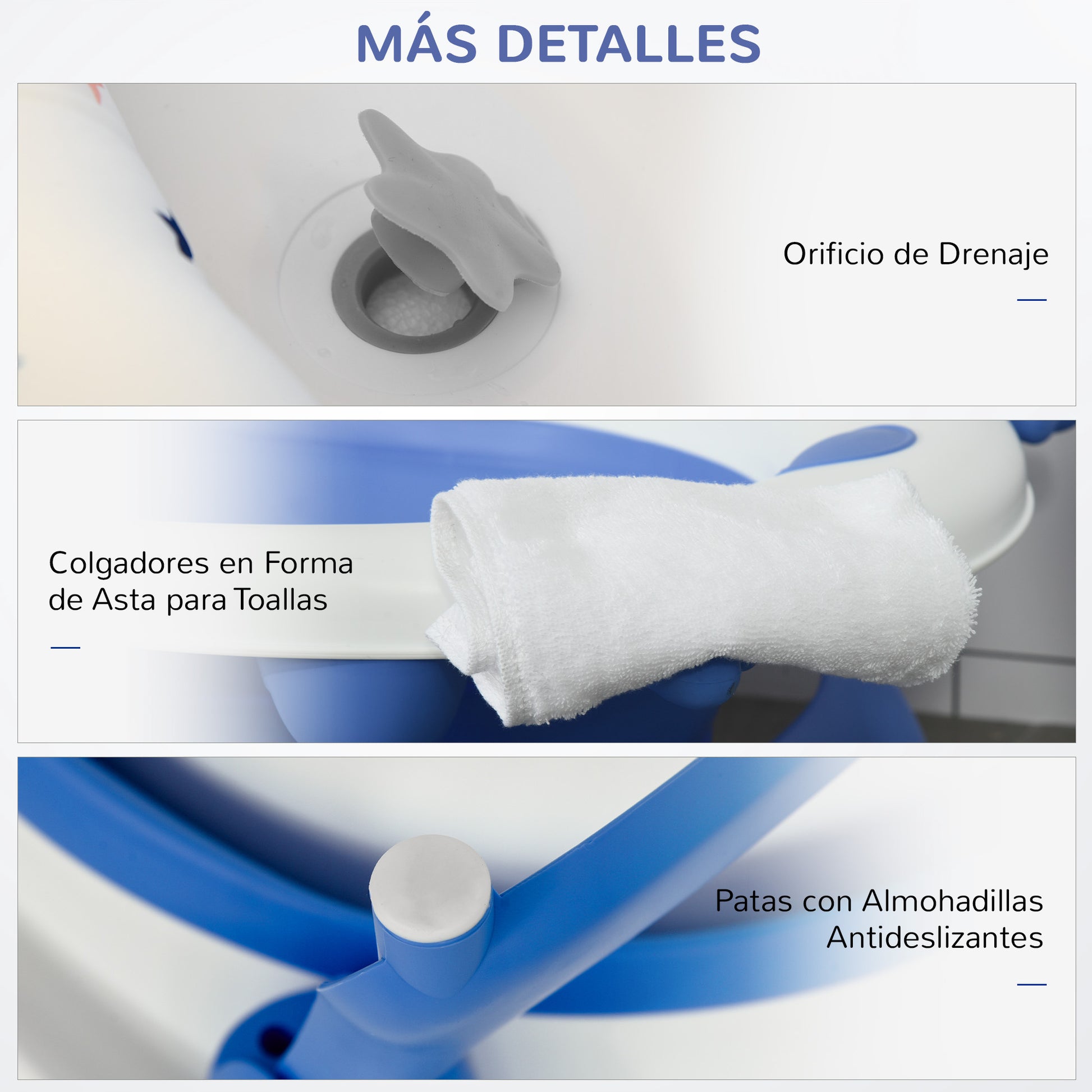 Homcom Bañera Plegable Para Bebé Bañera Bebé 0-3 Años 81_4