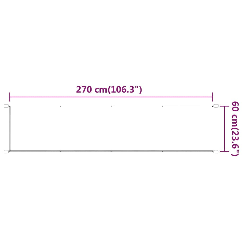 Vidaxl Toldo Vertical Blanco 60x270 Cm Tela Oxford_2