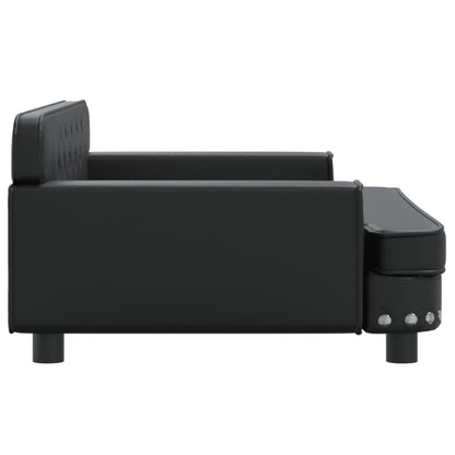Cama Para Perros De Cuero Sintético Negra 90x53x30 Cm / Vetonek_2