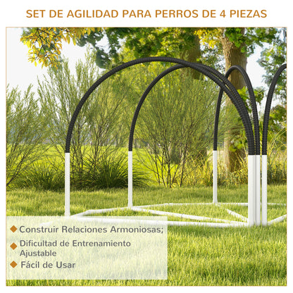 Pawhut Set De Entrenamiento De Agilidad Para Perros De 4 Piezas 89x69x99cm Negro_4