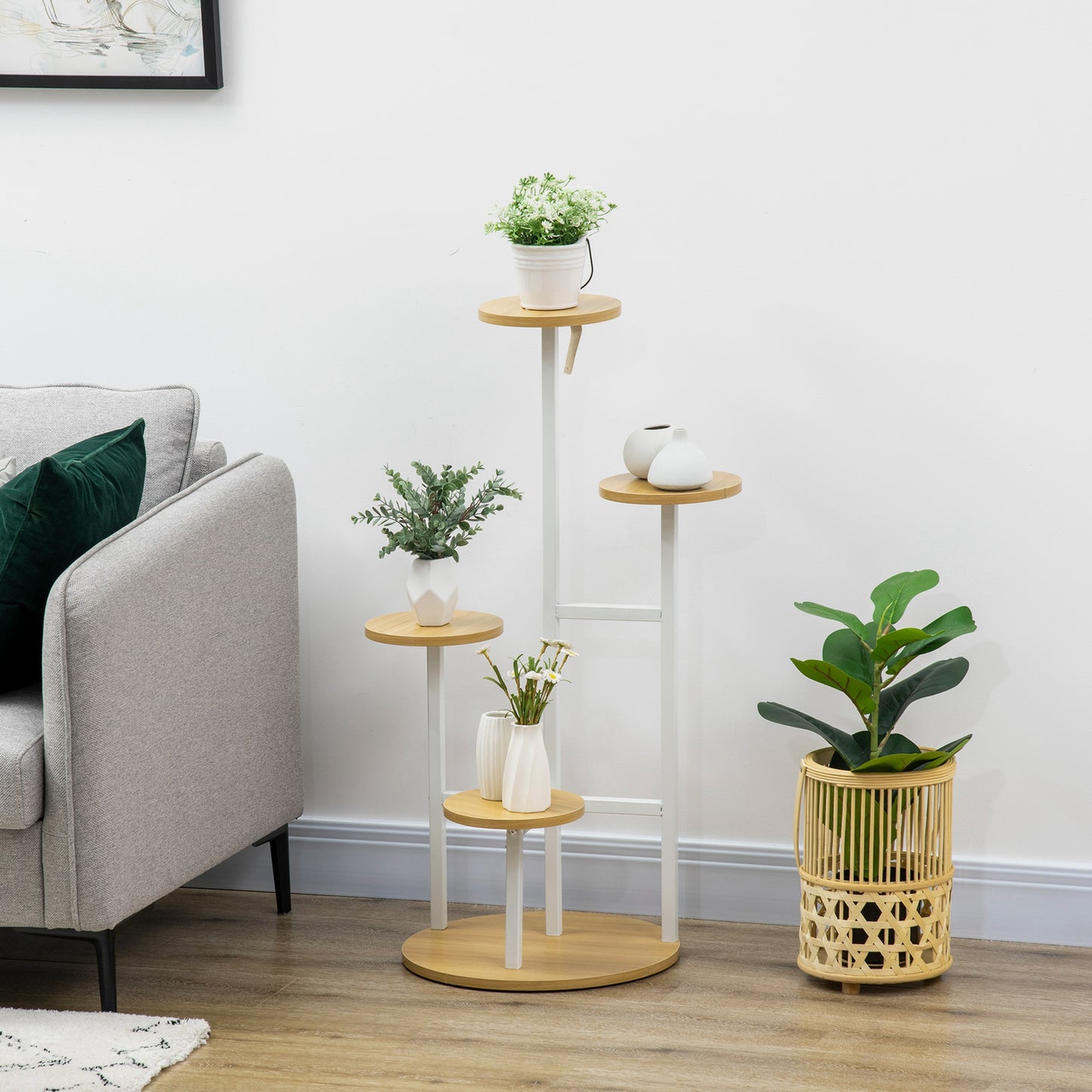 Outsunny Soporte Para Plantas De 4 Niveles Con Marco De Acero 40x40x95,5 Cm_1