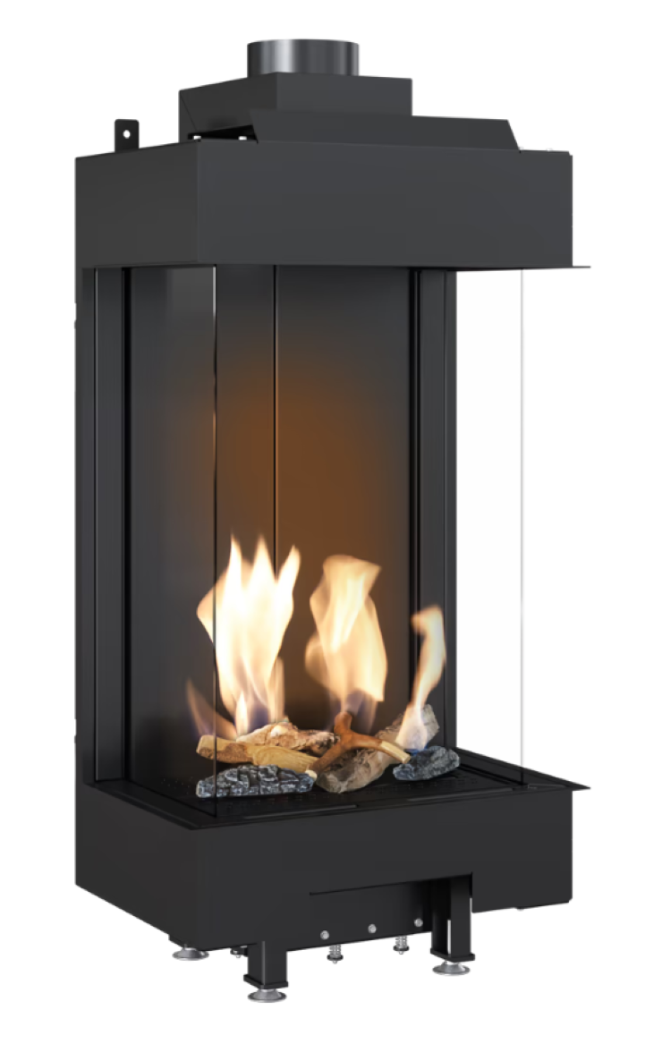 Bricosol Chimenea De Gas Kratki Leo 45 / 68 Tres Lados Propano Butano ∅ 100/150 4,1 Kw_0