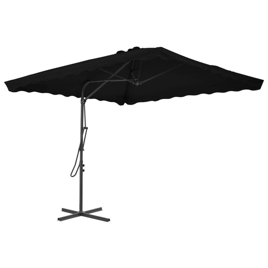 Vidaxl Sombrilla De Jardín Con Palo De Acero Negro 250x250x230 Cm_0