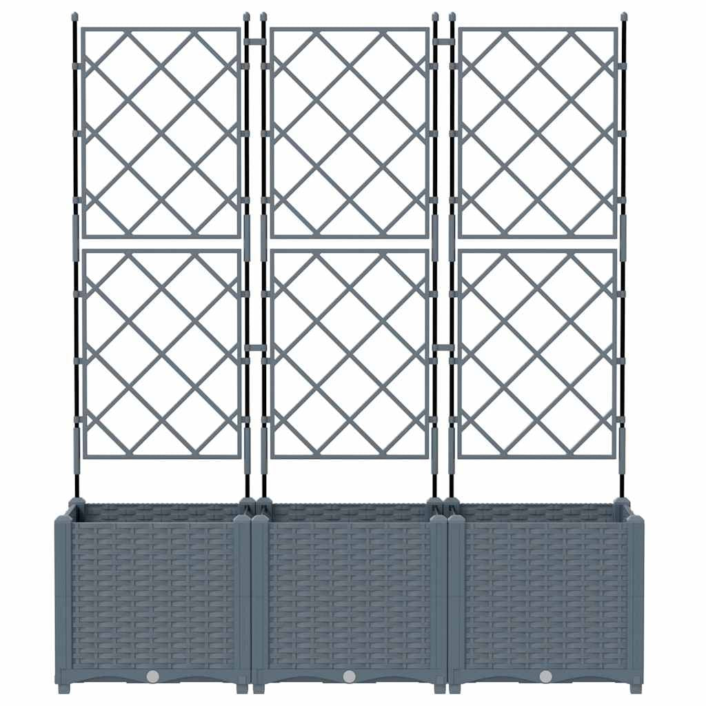 Vidaxl Maceta De Jardín Con Enrejado 3 Pcs Gris Claro_4
