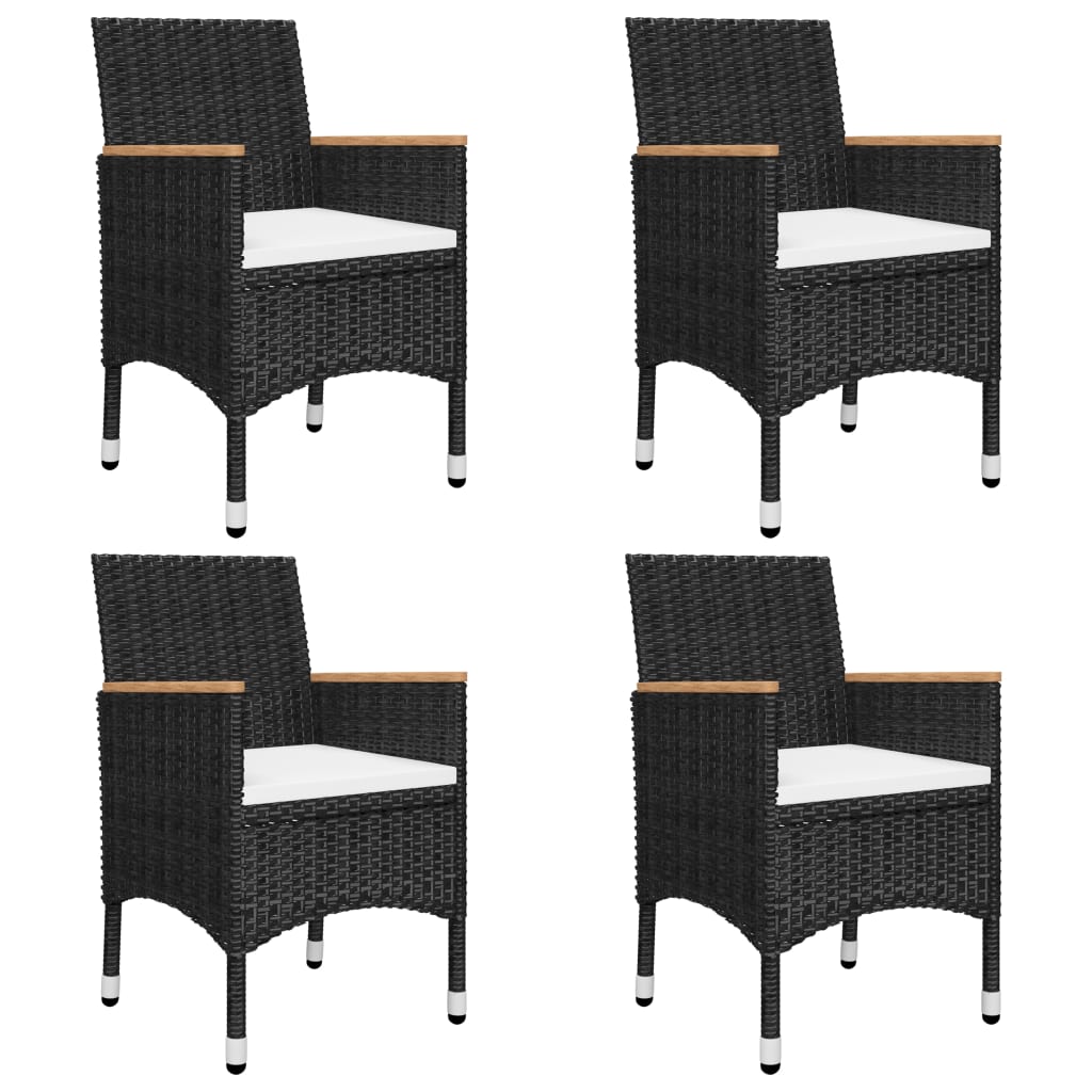 Vidaxl Juego De Comedor De Jardín De 7 Piezas Negro_5
